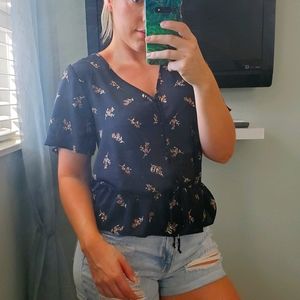 Black sinched blouse